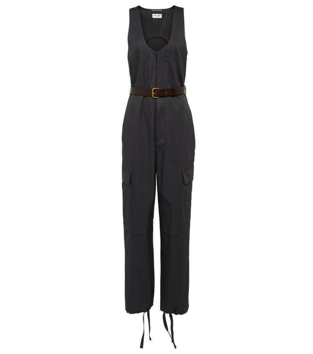 Saint Laurent Cassandre cotton twill jumpsuit Saint Laurent