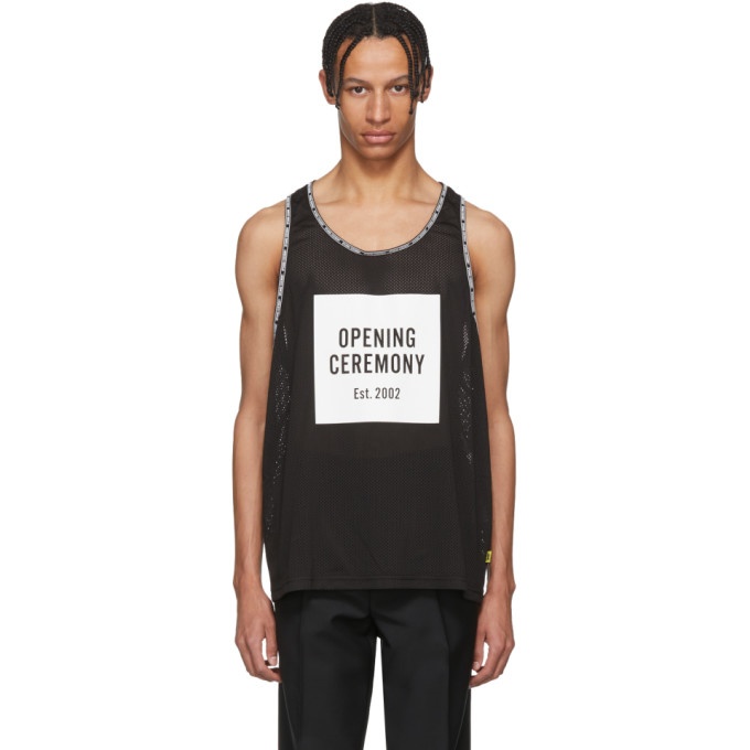 Photo: Opening Ceremony Black Limited Edition Mesh Logo Box Tank Top