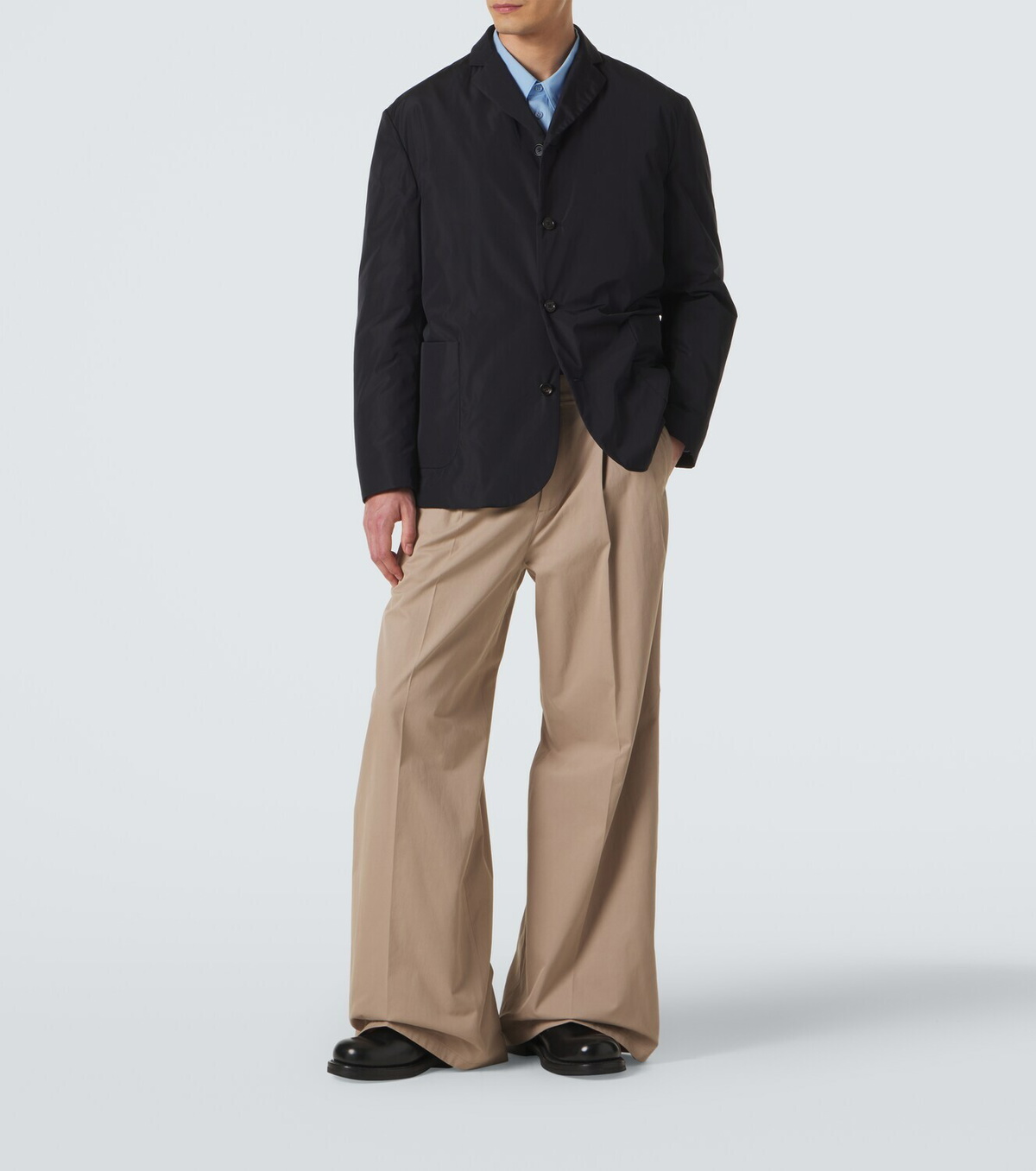 Jil Sander Pleated cotton wide-leg pants