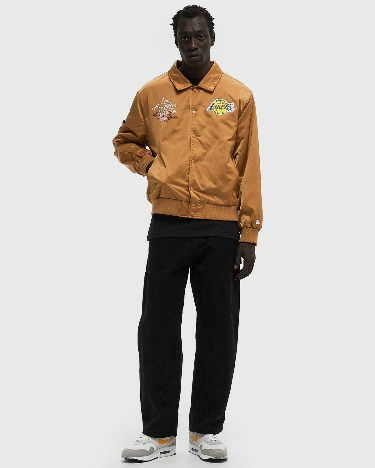 New Era NBA FLORAL SATIN JACKET LOS ANGELES LAKERS Brown Mens
