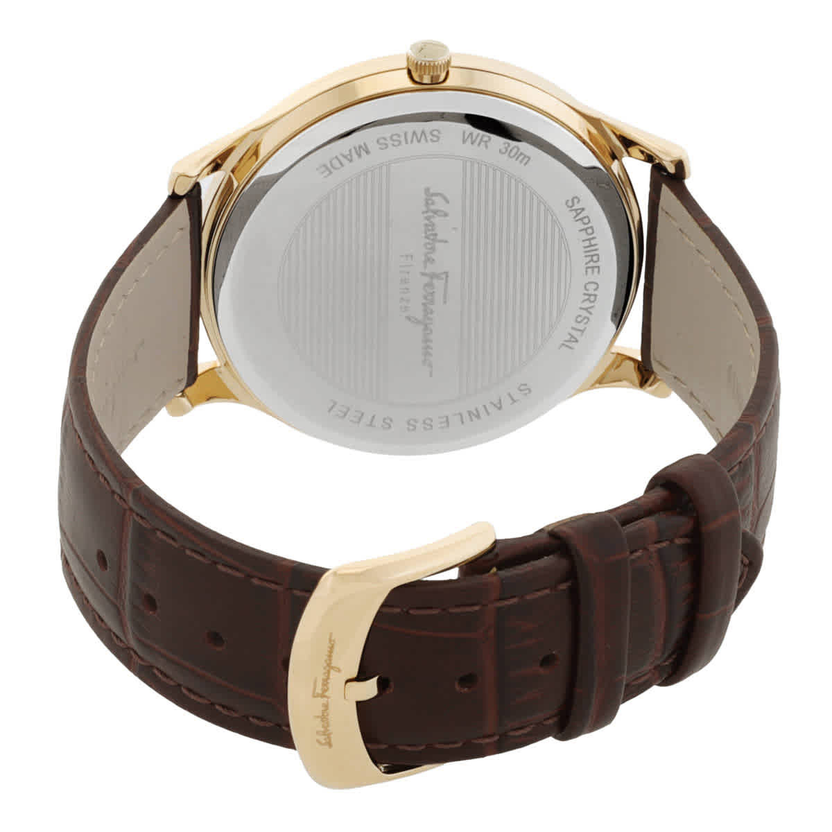 Salvatore Ferragamo Stainlesss Steel, Sapphire Crystal Leather Watch Ferragamo Womens Cuore Ferragamo Watches | MadaLuxe Time  main image 3