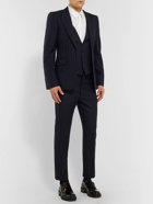 ALEXANDER MCQUEEN - Navy Slim-Fit Pinstriped Wool Suit Trousers - Blue