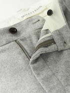 Miles Leon - Straight-Leg Pleated Wool and Cashmere-Blend Trousers - Gray