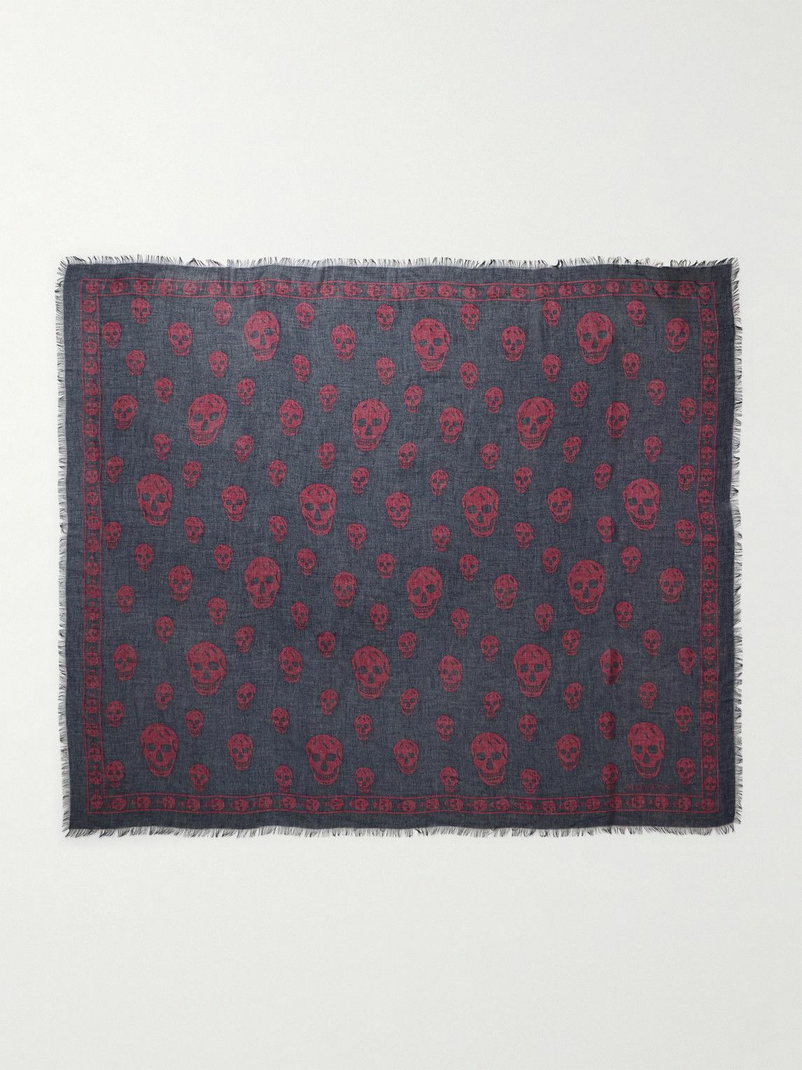 Alexander McQueen - Fringed Printed Modal and Silk-Blend Scarf