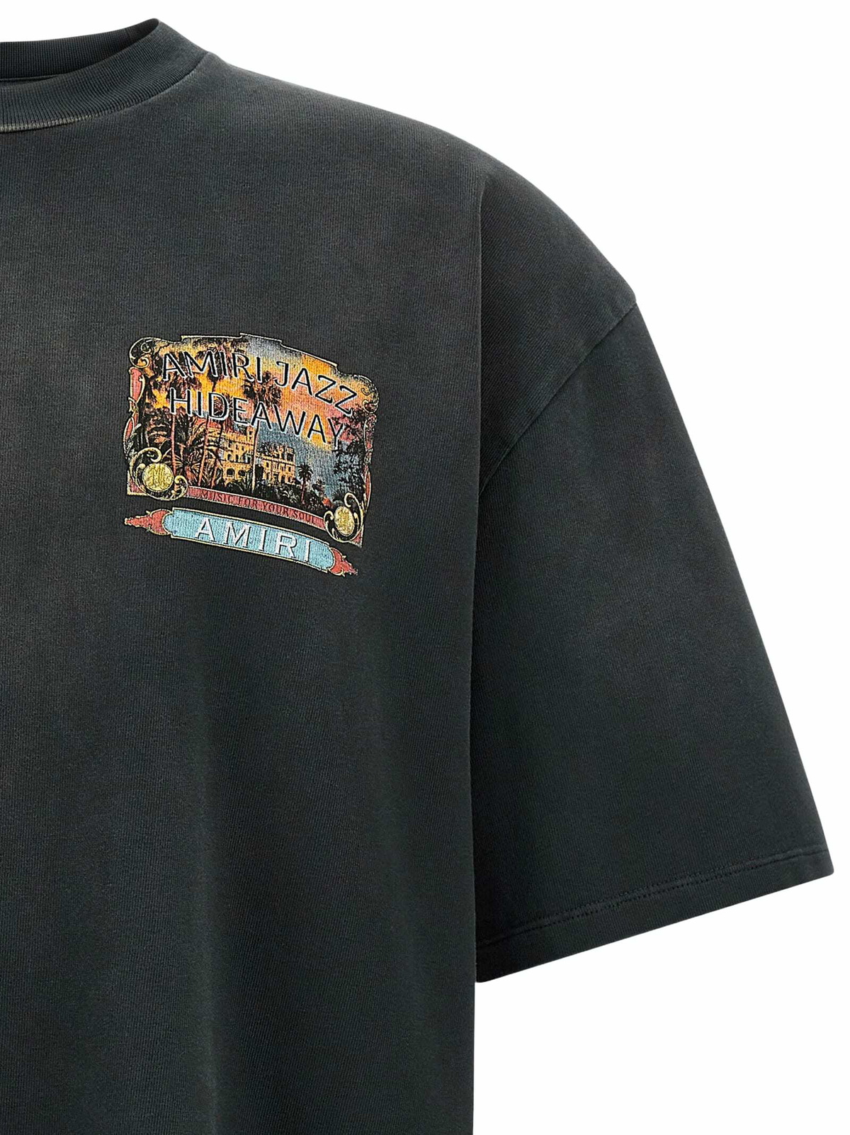 【Amiri】Jazz ハイダウェイ Black Tシャツ AMIRI JAZZ HIDEAWAY OVERSIZED TEE - Black | AMIRI