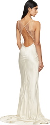 Maison Margiela Off-White Hammered Satin Maxi Dress