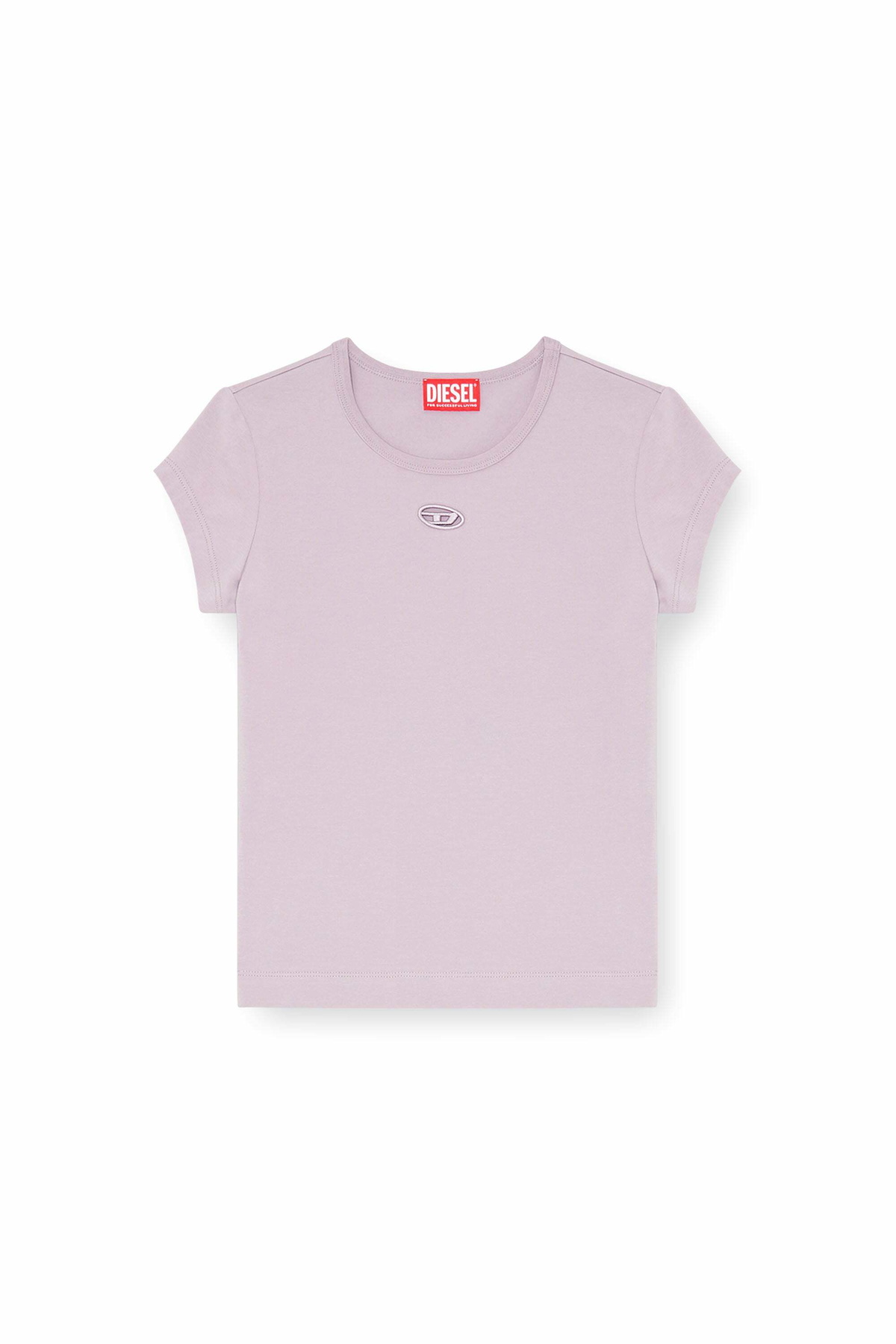 Diesel T-shirt with cut-out embroidered logo - T-Shirts Womens in Violet