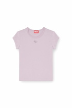 Diesel T-shirt with cut-out embroidered logo - T-Shirts Womens in Violet