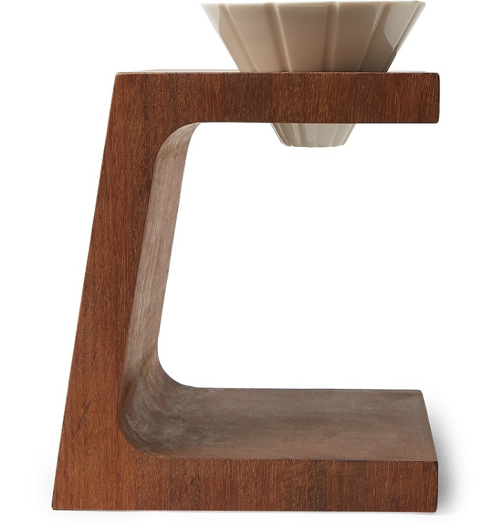 Photo: bi.du.haev - Wood and Porcelain Pour-Over Coffee Stand - Brown