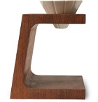 bi.du.haev - Wood and Porcelain Pour-Over Coffee Stand - Brown