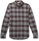 FRAME - Checked Cotton-Flannel Shirt - Burgundy