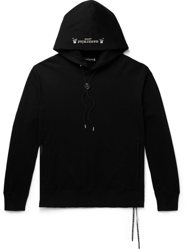 Photo: MASTERMIND WORLD - Logo-Embroidered Loopback Cotton-Jersey Hoodie - Black