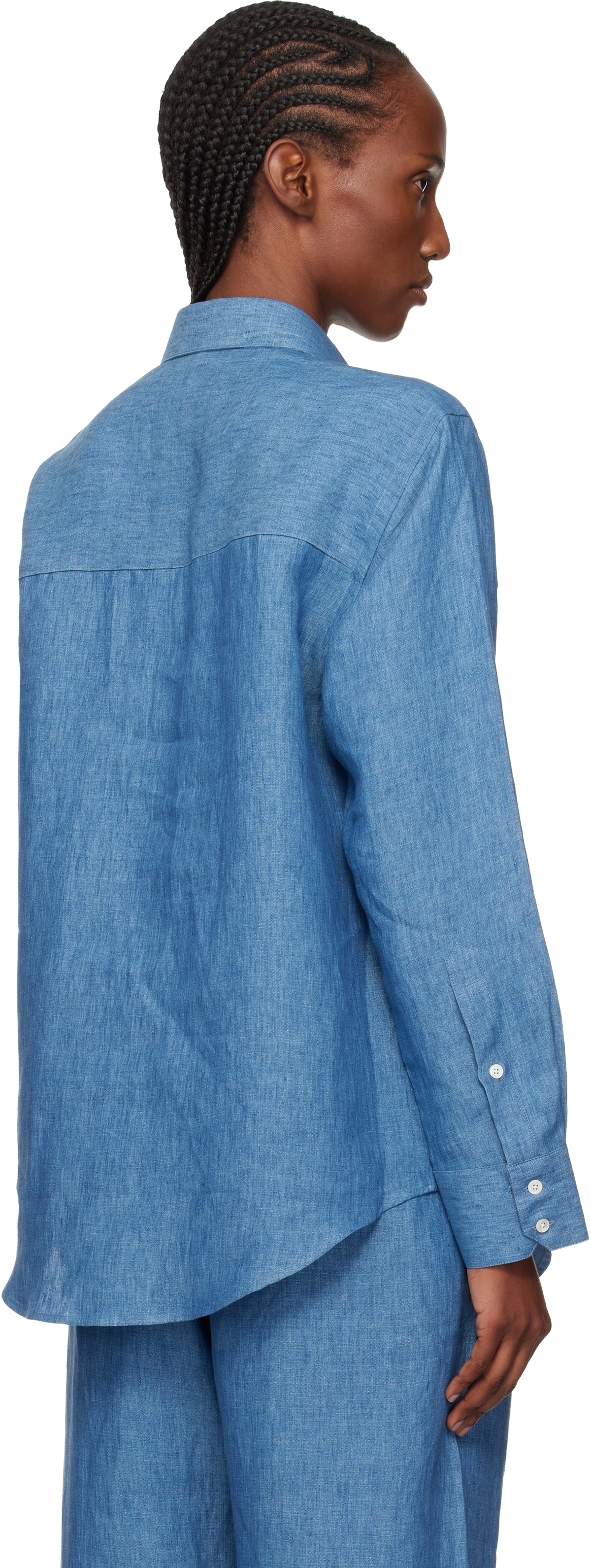 Róhe Blue Classic Chambray Shirt