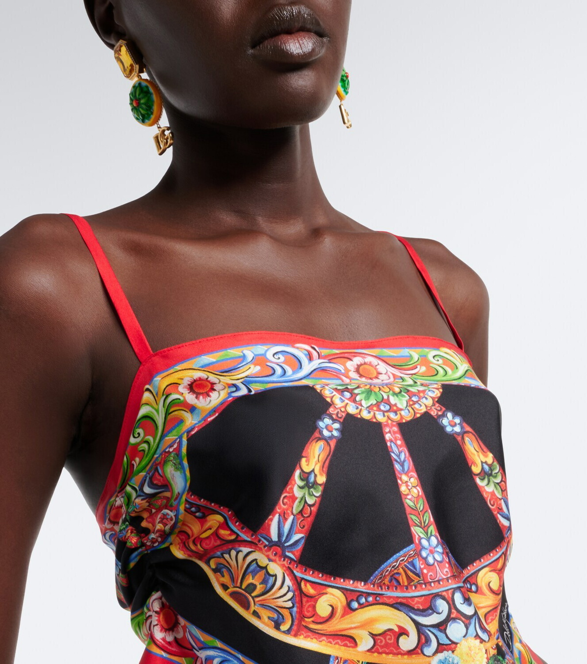 Dolce&Gabbana Carretto silk twill cropped top