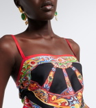 Dolce&Gabbana Carretto silk twill cropped top