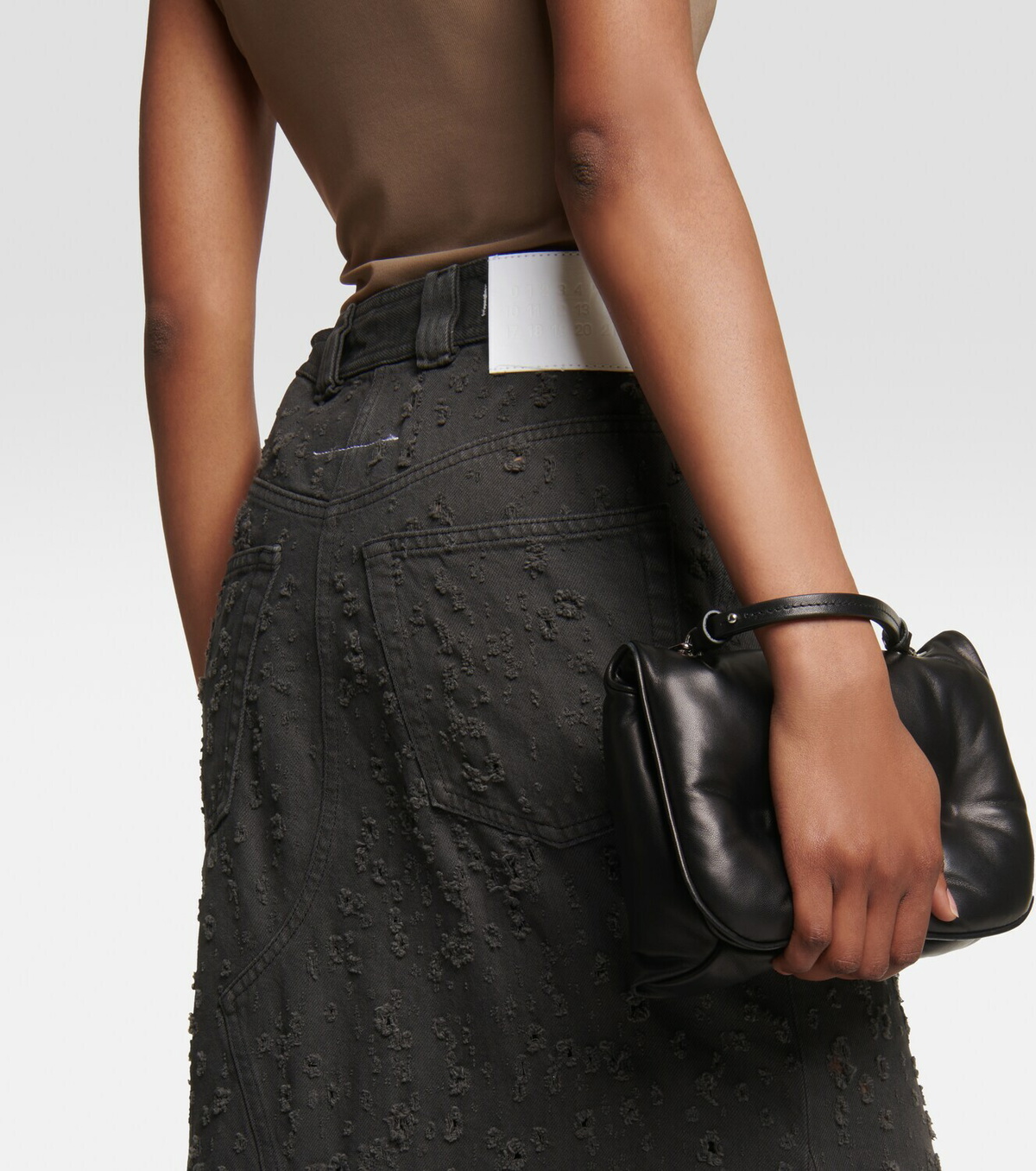 MM6 Maison Margiela Distressed denim maxi skirt MM6 Maison