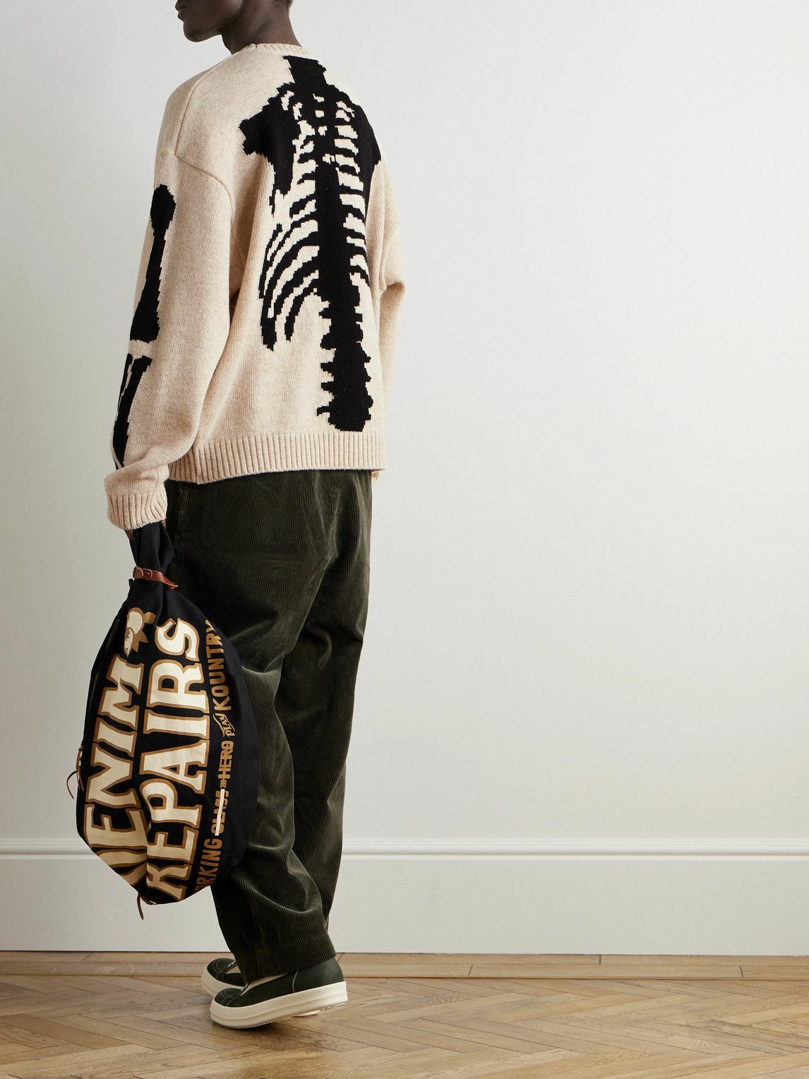 KAPITAL - Oversized Intarsia Wool Sweater - Neutrals KAPITAL