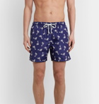 Drake's - Mid-Length Printed Swim Shorts - Blue