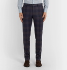 Etro - Navy Slim-Fit Checked Wool Suit Trousers - Navy