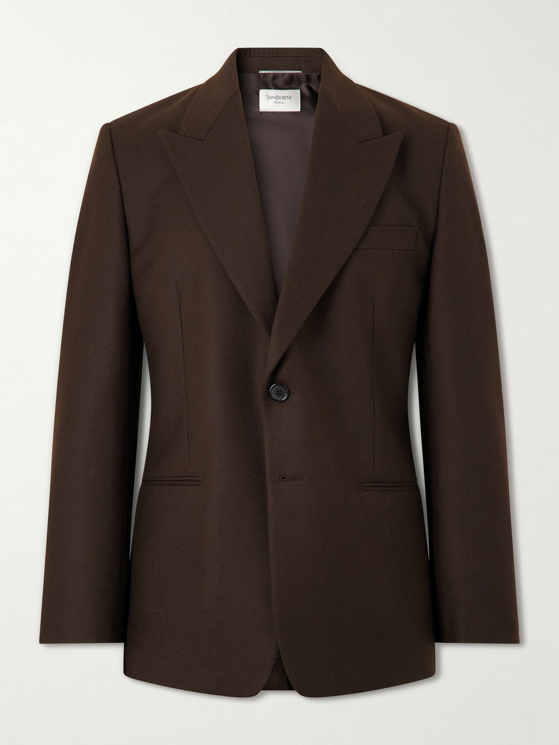 SAINT LAURENT - Wool Blazer - Brown