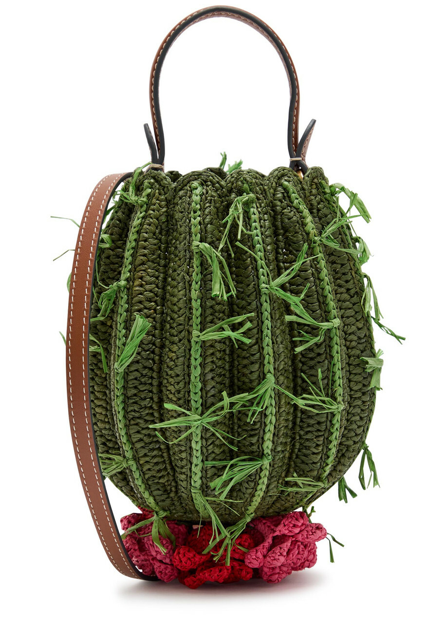 Anya Hindmarch Cactus Raffia and Leather Cross-body bag - Khaki - One Size