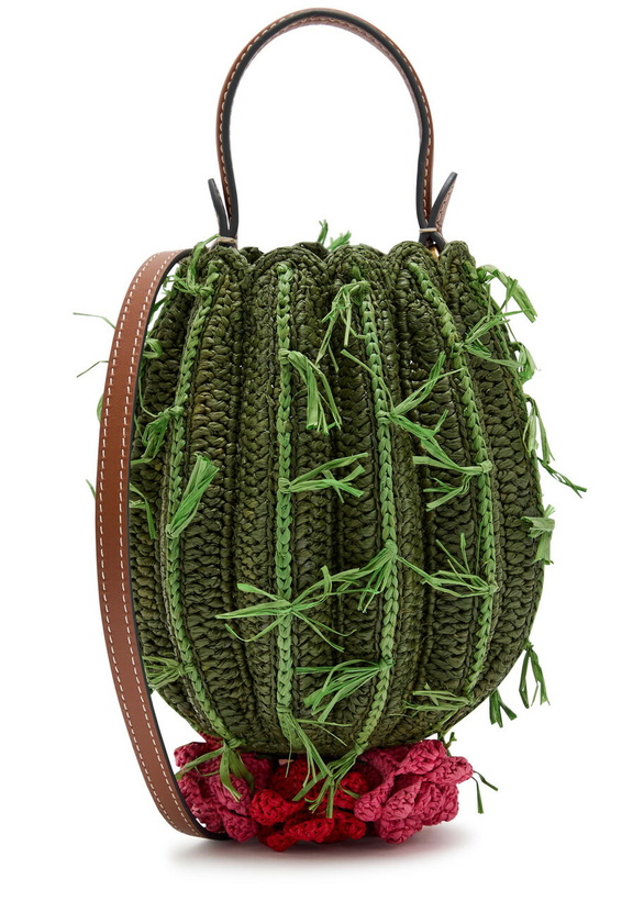 Photo: Anya Hindmarch Cactus Raffia and Leather Cross-body bag - Khaki - One Size