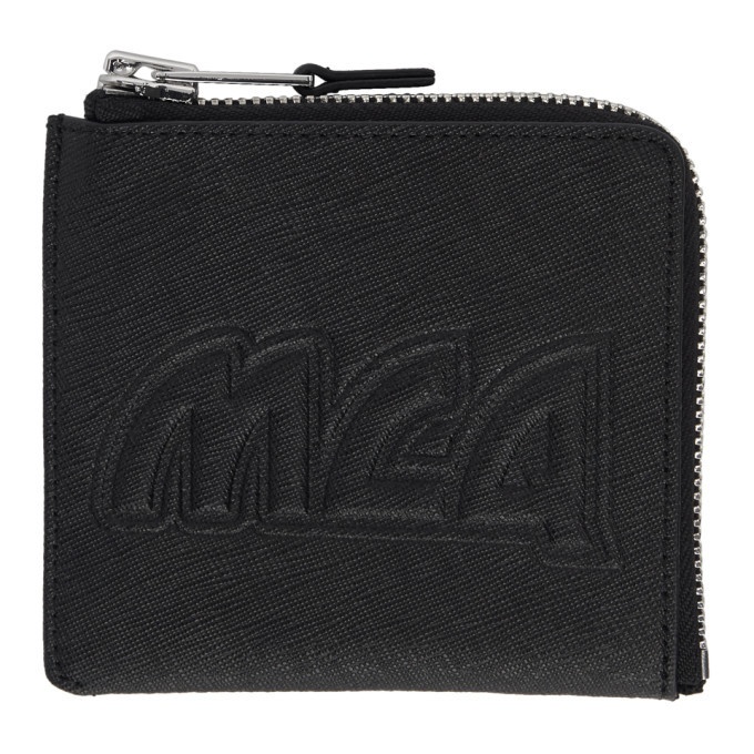 Photo: McQ Alexander McQueen Black Metal Logo Zip Wallet