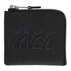 McQ Alexander McQueen Black Metal Logo Zip Wallet
