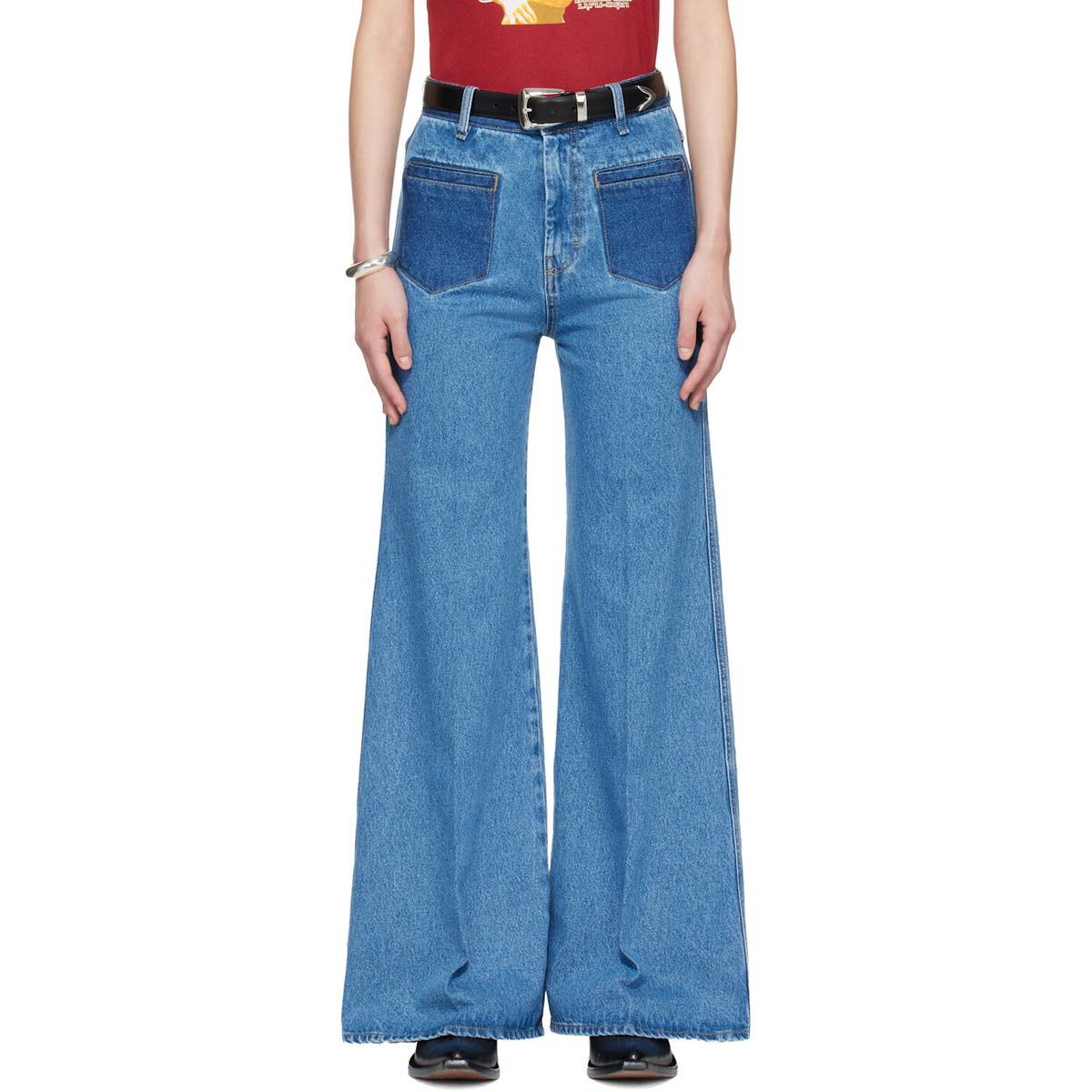 LU'U DAN BRUCE LEE x LỰU ĐẠN Blue Nocturnal Flare Jeans