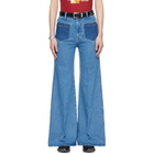 LU'U DAN BRUCE LEE x LỰU ĐẠN Blue Nocturnal Flare Jeans