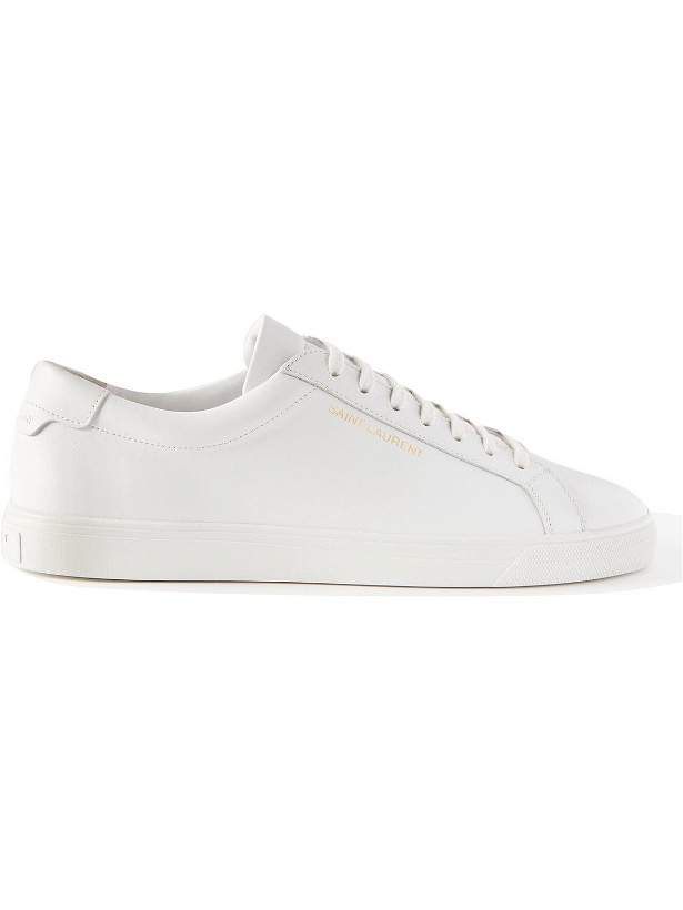 Photo: SAINT LAURENT - Andy Moon Leather Sneakers - White