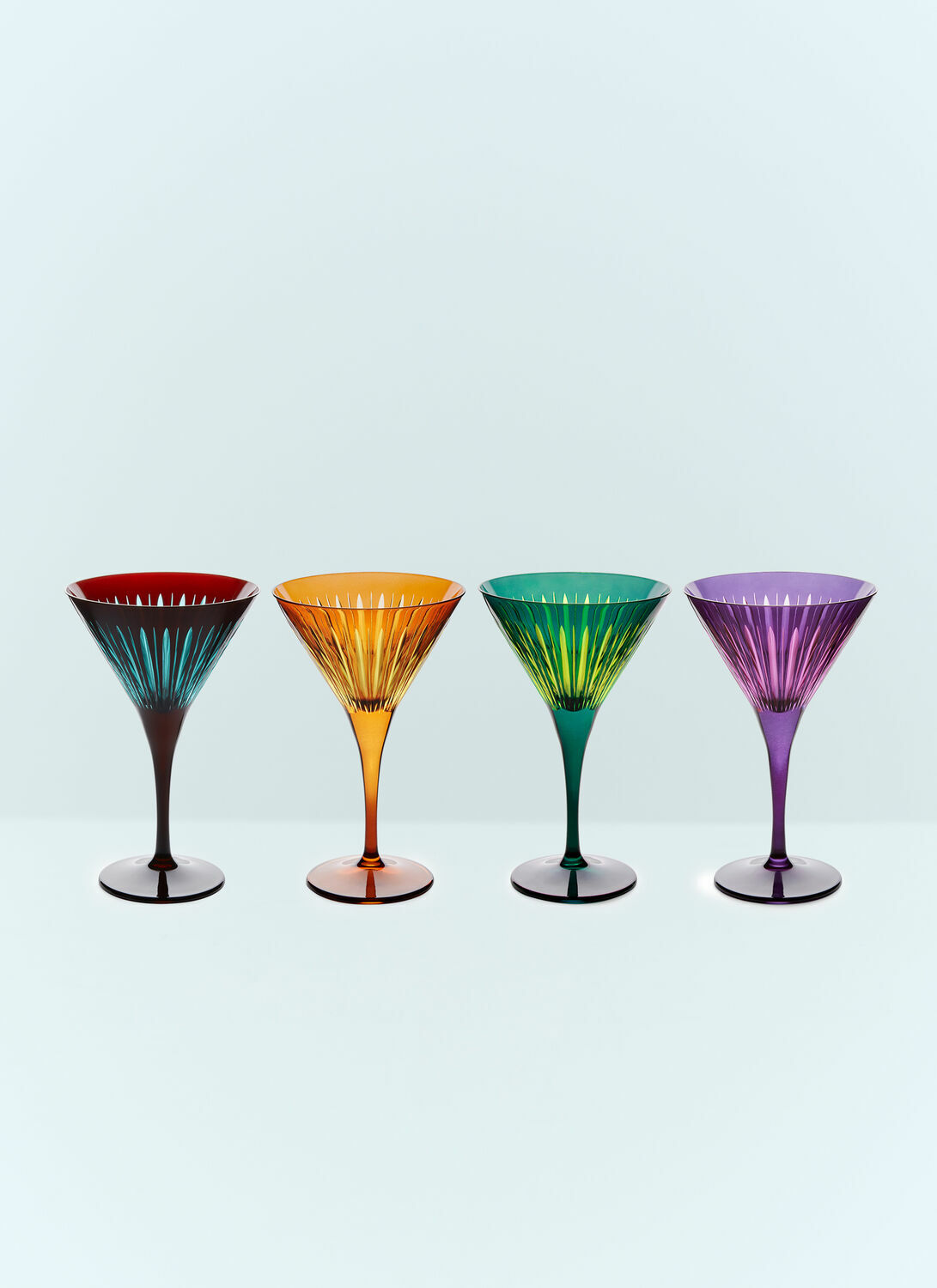 L'Objet Set Of Four Prism Martini Glasses