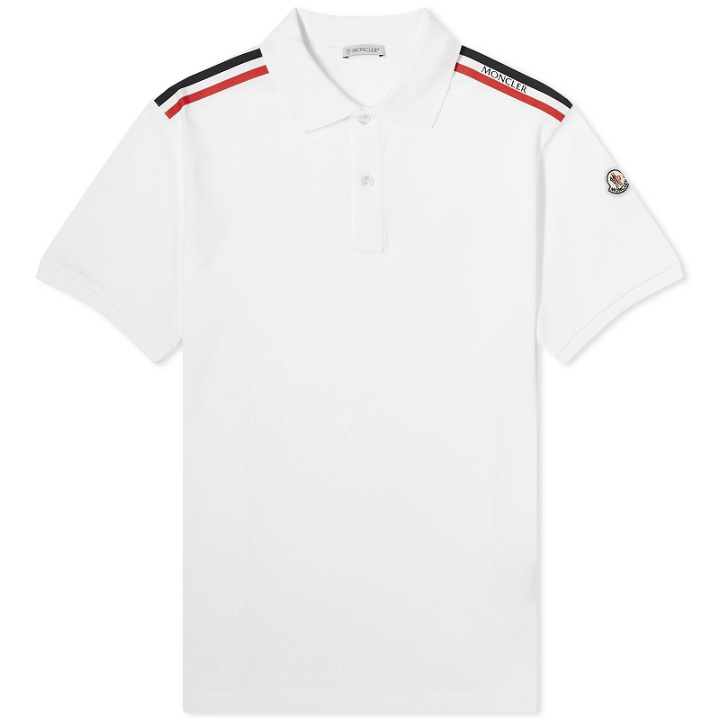 Photo: Moncler Men's Tricolor Polo Shirt in White