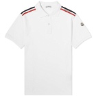 Moncler Men's Tricolor Polo Shirt in White