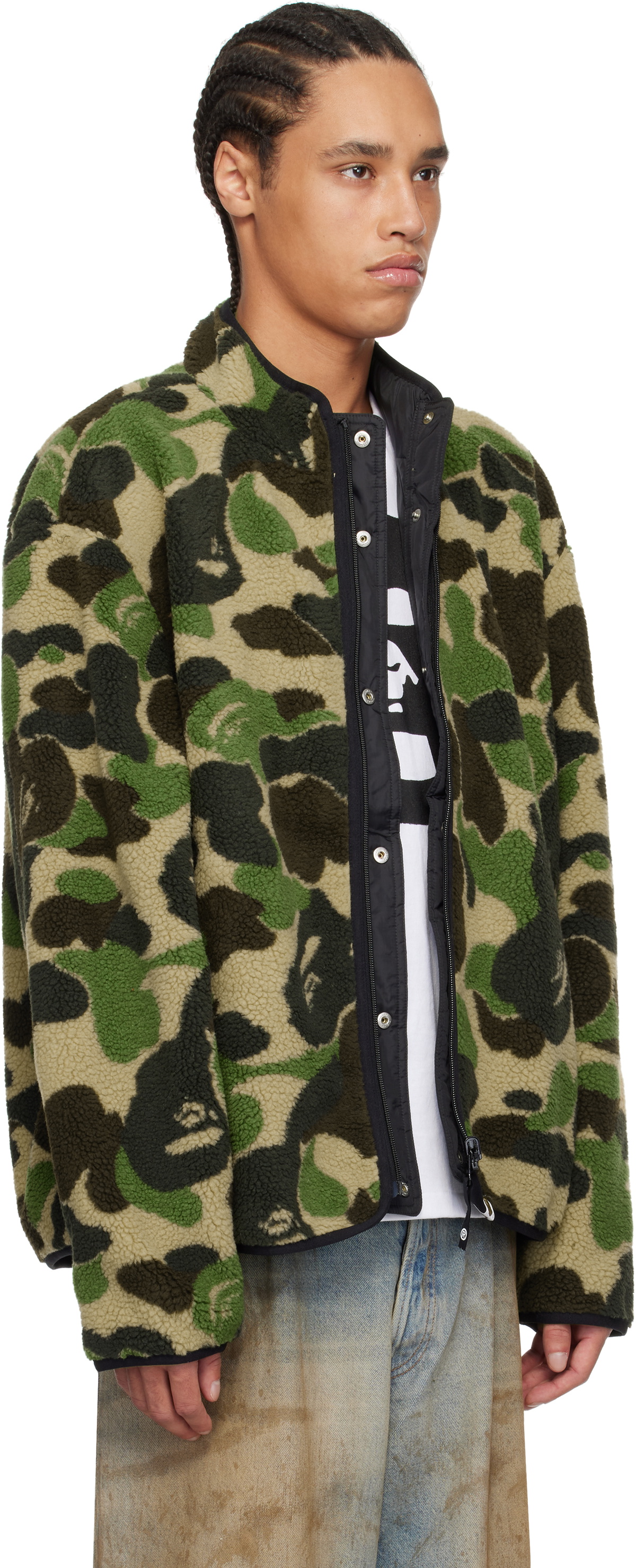 BAPE Green ABC Camo Boa Ripstop Reversible Jacket A Bathing Ape