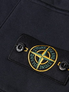 Stone Island - Straight-Leg Garment-Dyed Cotton-Jersey Drawstring Shorts - Blue