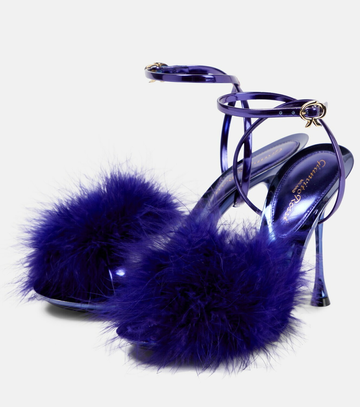 Gianvito Rossi - Feather-trimmed leather sandals