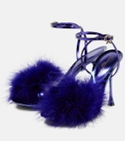 Gianvito Rossi - Feather-trimmed leather sandals