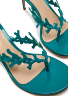 Gianvito Rossi Ocean 70 Patent Leather Thong Mules Teal