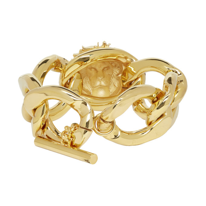 Versus Gold Lion Chain Bracelet