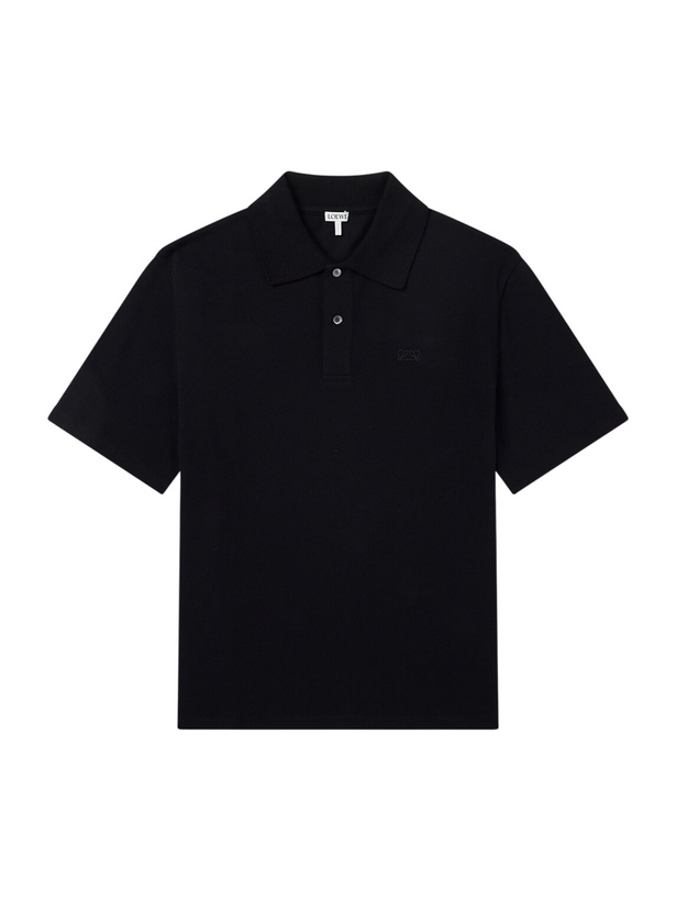 Photo: LOEWE - Anagram-Embroidered Cotton-Piqué Polo Shirt - Black