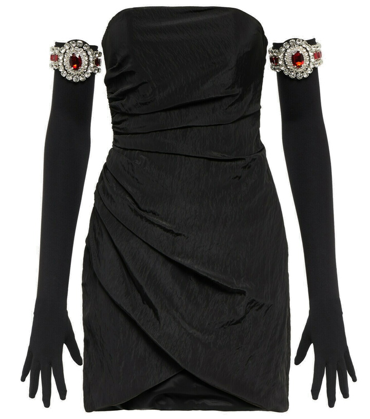 Photo: David Koma Moiré minidress and embellished gloves