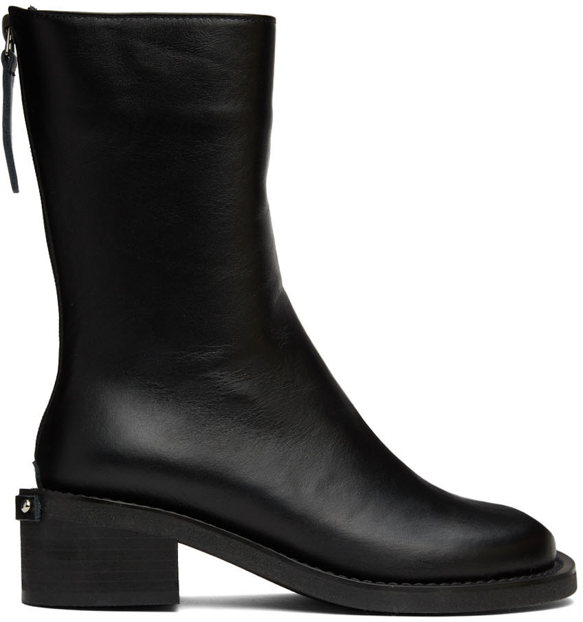 OSOI Black Leather Toboo Boots
