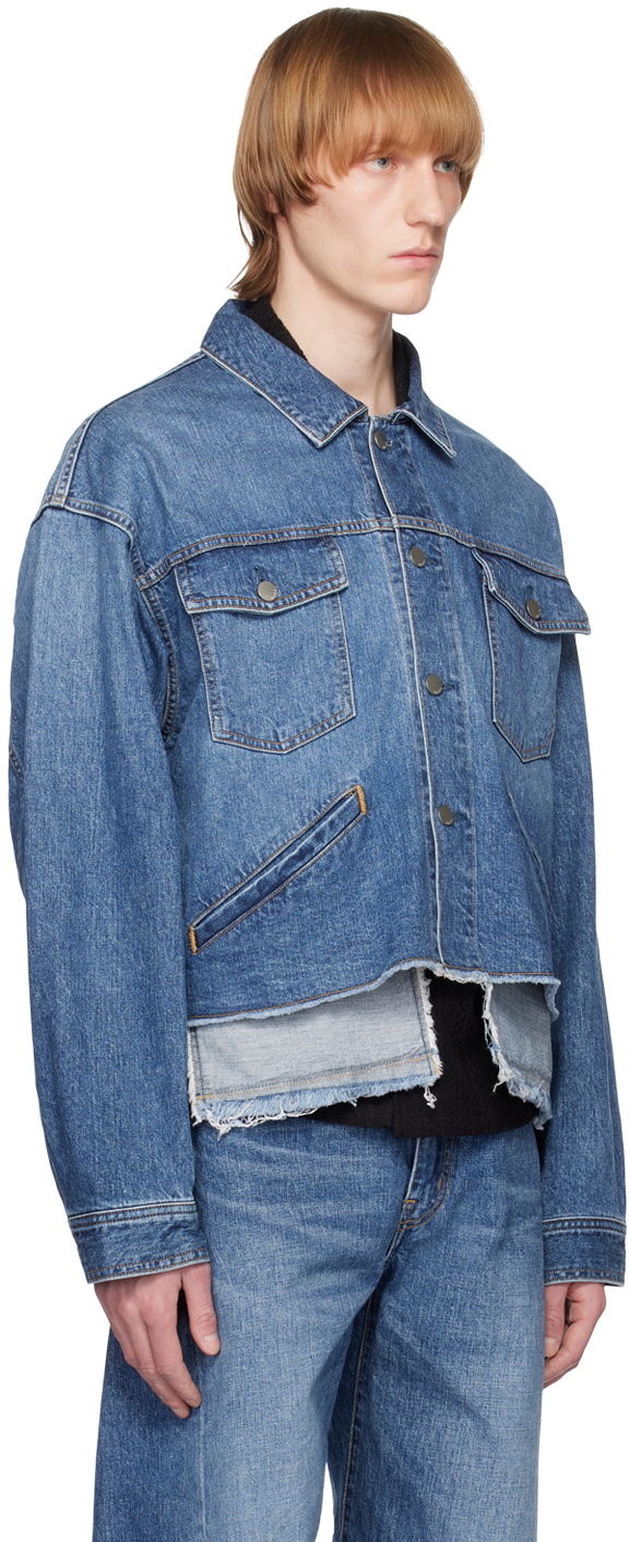 Hacked off cropped denim on sale jacket