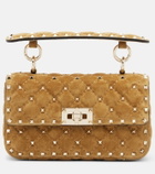 Valentino Garavani Rockstud Spike Small suede top-handle bag