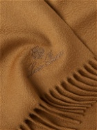 Loro Piana - Logo-Embroidered Fringed Brushed Cashmere Scarf