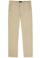 7 For All Mankind Slimmy Tapered-leg Cotton-blend Chino Trousers Sand
