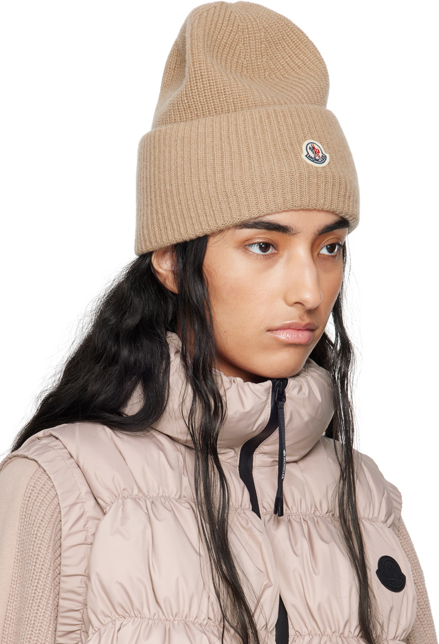 Moncler Beige Wool Beanie Moncler