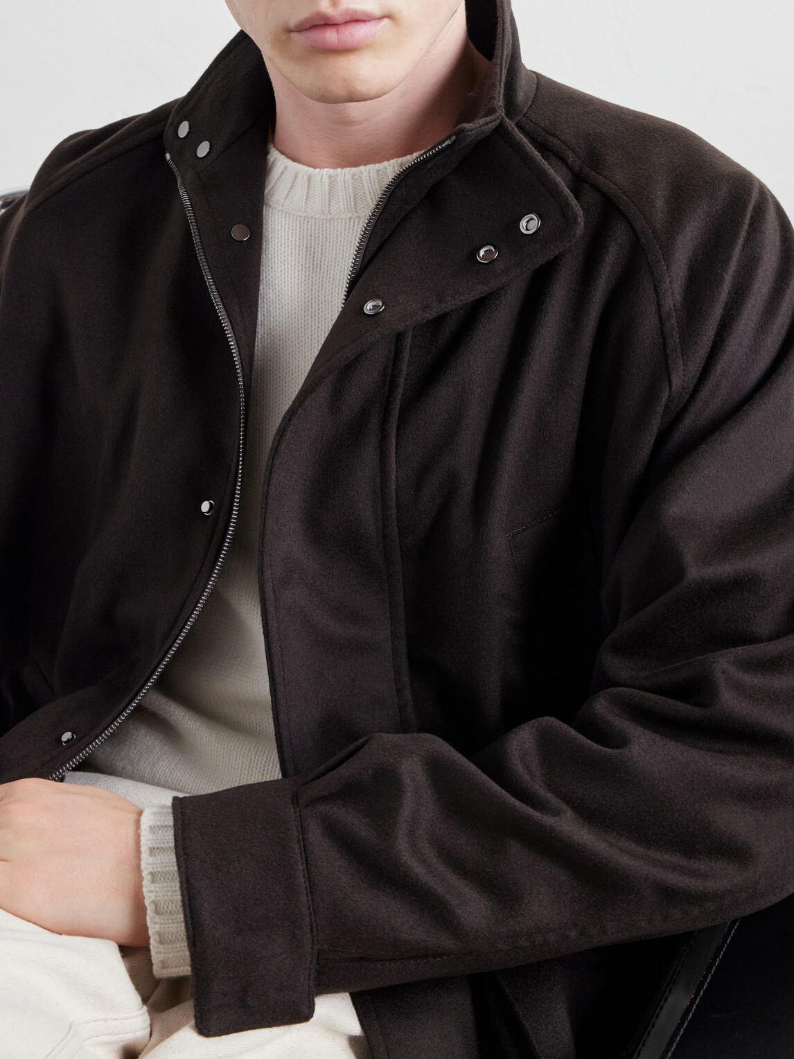 Stòffa - Traveler Brushed Cashmere-Twill Jacket - Brown