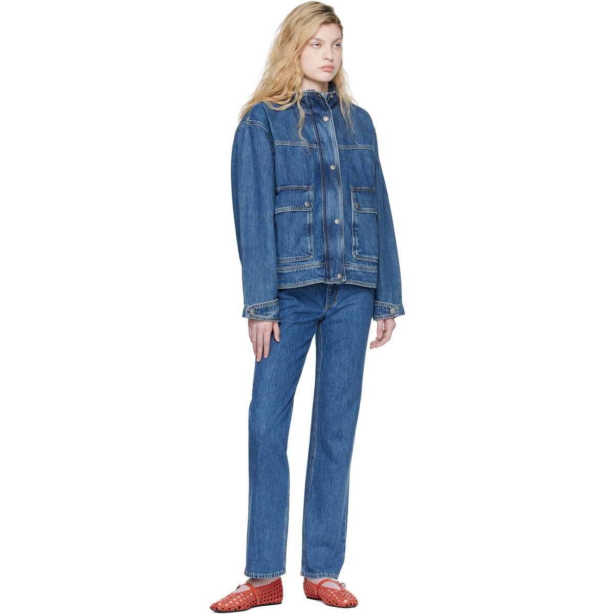 rag & bone Blue Harlow Full Straight Jeans